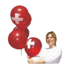 Ballone Schweizerkreuz 30 cm 20 Stück