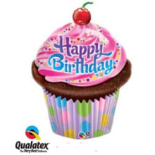 Folienfigur Happy Birthday Cupcake, H89cm