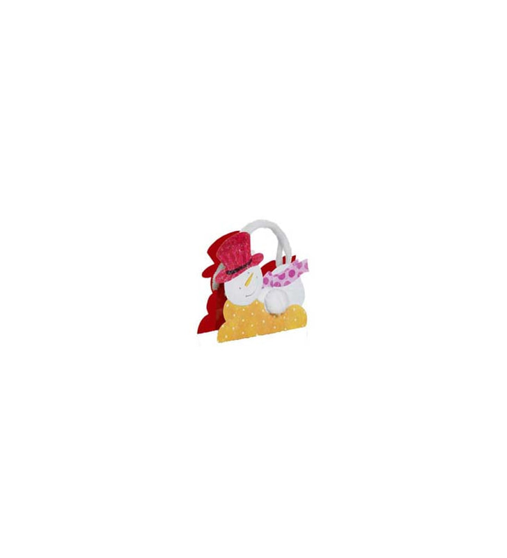 Kordeltasche Weihnachten Schneemannfigur