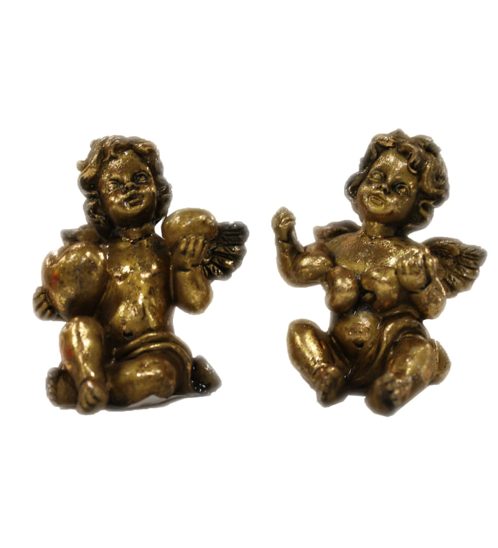 Engel sitzend antik gold assortiert 6.5cm