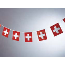 Flaggenkette Schweiz, wetterfest, 4m
