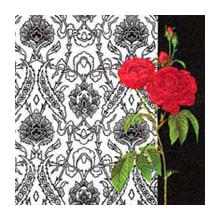 Servietten Ti-Flair Senteur des Roses black, 24cm
