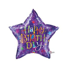 Riesen Folienballon Happy B. Stern violett