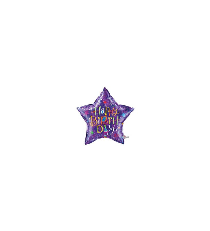 Riesen Folienballon Happy B. Stern violett
