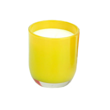 Glas mit Wachsfüllung gelb, 7x8cm