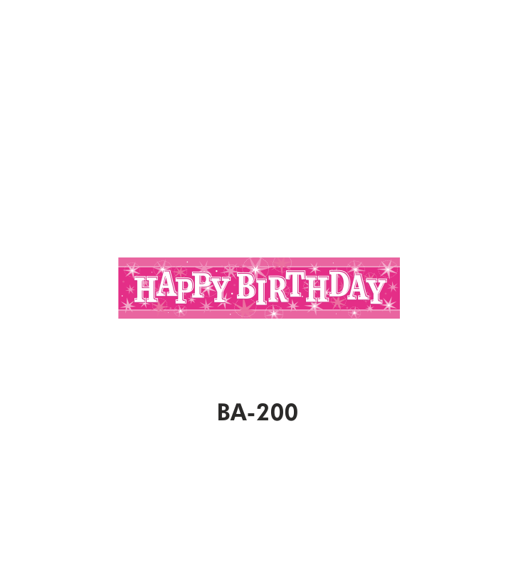 Banner Happy Birthday pink, 2.65m