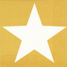 Servietten Ti-Flair Bright Star gold, 33cm 20 Stk.