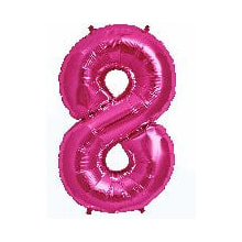 Folienballon Zahl 8 pink,Luftgefüllt, 35cm