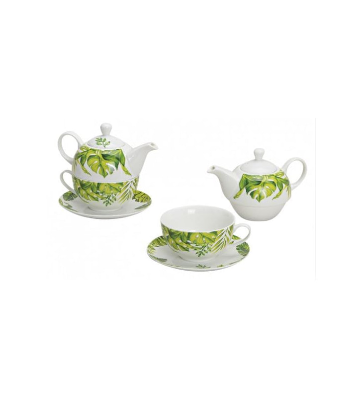 Teekannen-Set 3-tlg Blätter