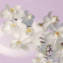 Servietten Ti-Flair Orchidea bianca lavender, 33cm, 20 Stk.